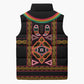 Cameroon Bamenda Sleeveless Puffer Jacket Toghu Traditional Pattern