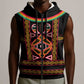 Cameroon Bamenda Sleeveless Zip Hoodie Toghu Traditional Pattern