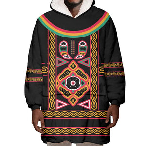 Cameroon Bamenda Wearable Blanket Hoodie Toghu Traditional Pattern