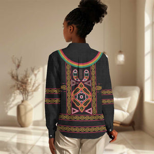 Cameroon Bamenda Women Casual Shirt Toghu Traditional Pattern