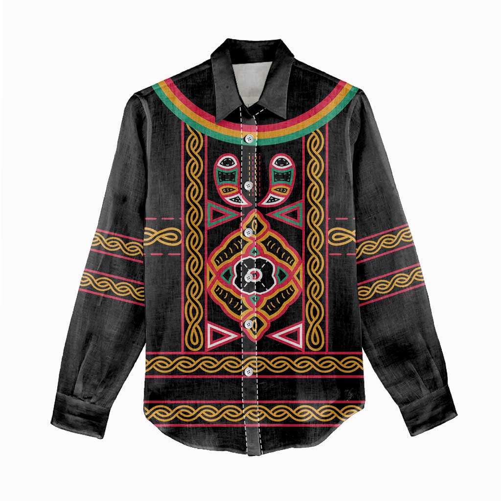Cameroon Bamenda Women Casual Shirt Toghu Traditional Pattern