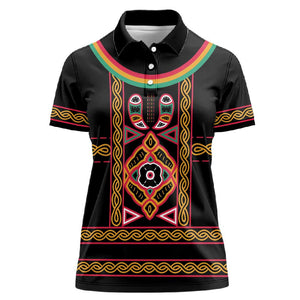 Cameroon Bamenda Women Polo Shirt Toghu Traditional Pattern