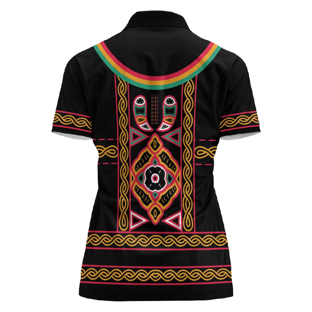 Cameroon Bamenda Women Polo Shirt Toghu Traditional Pattern
