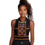 Cameroon Bamenda Women Sleeveless Polo Shirt Toghu Traditional Pattern