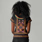 Cameroon Bamenda Women V-Neck T-Shirt Toghu Traditional Pattern