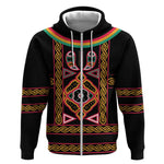 Cameroon Bamenda Zip Hoodie Toghu Traditional Pattern