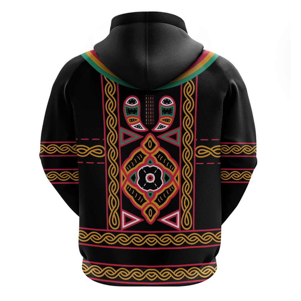 Cameroon Bamenda Zip Hoodie Toghu Traditional Pattern