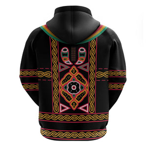 Cameroon Bamenda Zip Hoodie Toghu Traditional Pattern
