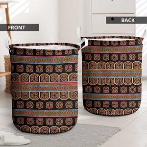 Bamenda Toghu Laundry Basket Cameroon Traditional Pattern