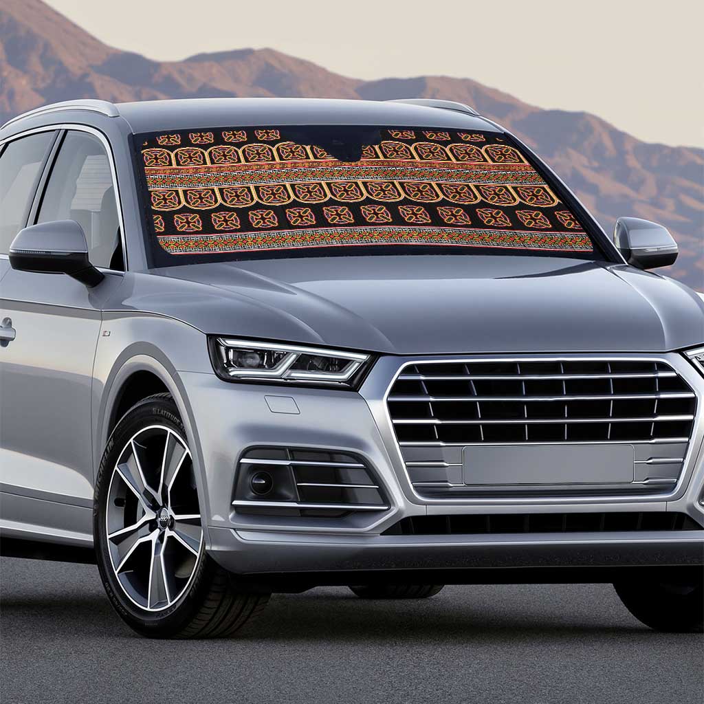 Bamenda Toghu Auto Sun Shade Cameroon Traditional Pattern