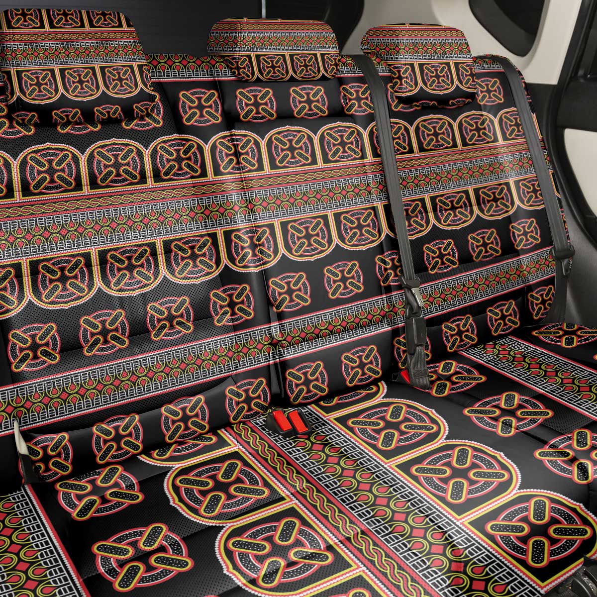Bamenda Toghu Back Car Seat Cover Cameroon Traditional Pattern