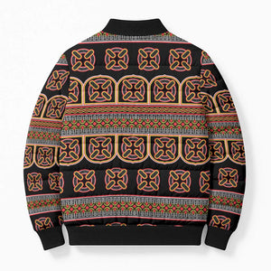 Bamenda Toghu Bomber Puffer Jacket Cameroon Traditional Pattern