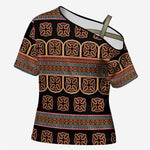 Bamenda Toghu Cross Shoulder Shirt Cameroon Traditional Pattern