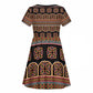 Bamenda Toghu Kid Short Sleeve Dress Cameroon Traditional Pattern