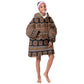 Bamenda Toghu Kid Wearable Blanket Hoodie Cameroon Traditional Pattern