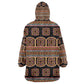 Bamenda Toghu Kid Wearable Blanket Hoodie Cameroon Traditional Pattern
