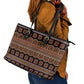 Bamenda Toghu Leather Tote Bag Cameroon Traditional Pattern