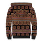 Bamenda Toghu Sherpa Hoodie Cameroon Traditional Pattern