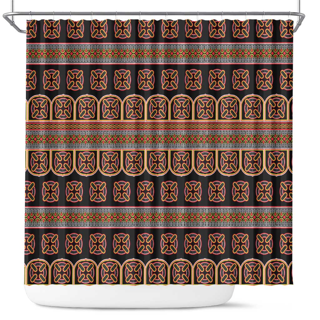 Bamenda Toghu Shower Curtain Cameroon Traditional Pattern