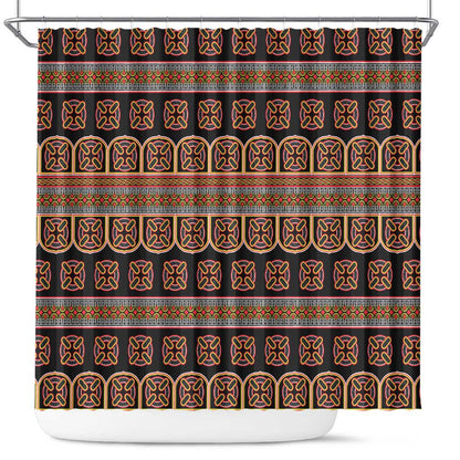 Bamenda Toghu Shower Curtain Cameroon Traditional Pattern