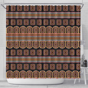Bamenda Toghu Shower Curtain Cameroon Traditional Pattern