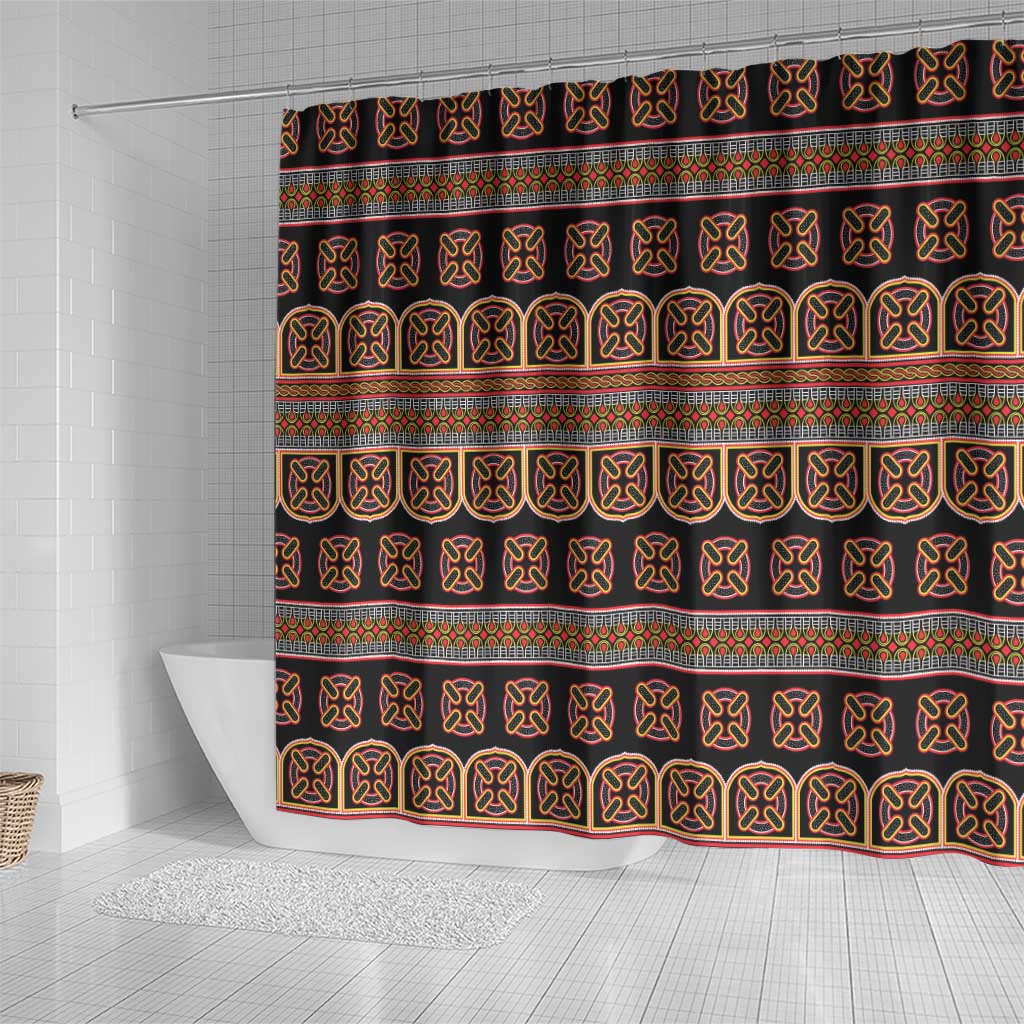 Bamenda Toghu Shower Curtain Cameroon Traditional Pattern