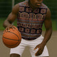 Bamenda Toghu Sleeveless Zip Hoodie Cameroon Traditional Pattern