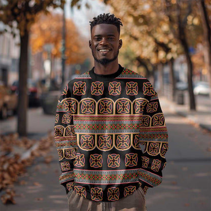 Bamenda Toghu Sweatshirt Cameroon Traditional Pattern