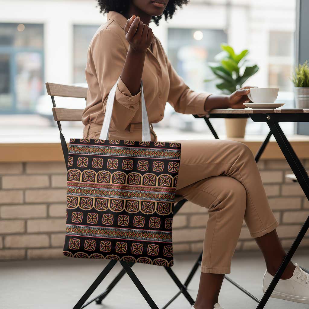 Bamenda Toghu Tote Bag Cameroon Traditional Pattern