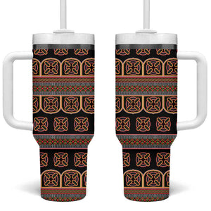 Bamenda Toghu Tumbler With Handle Cameroon Traditional Pattern