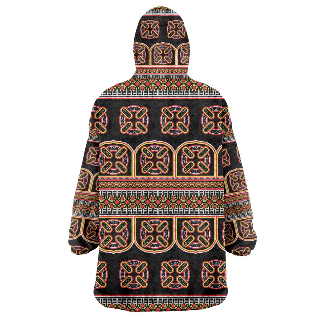 Bamenda Toghu Wearable Blanket Hoodie Cameroon Traditional Pattern