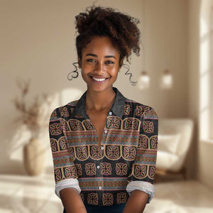 Bamenda Toghu Women Casual Shirt Cameroon Traditional Pattern