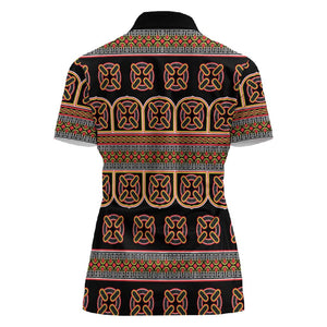 Bamenda Toghu Women Polo Shirt Cameroon Traditional Pattern