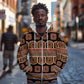 Bamenda Toghu Zip Hoodie Cameroon Traditional Pattern