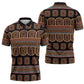 Bamenda Toghu Zipper Polo Shirt Cameroon Traditional Pattern