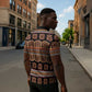 Bamenda Toghu Zipper Polo Shirt Cameroon Traditional Pattern