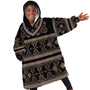 Cameroon Kid Wearable Blanket Hoodie Toghu Pattern Heritage