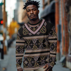 Cameroon Long Sleeve Shirt Toghu Pattern Heritage