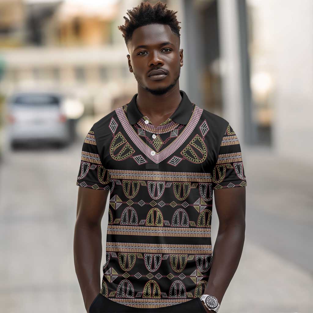Cameroon Polo Shirt Toghu Pattern Heritage