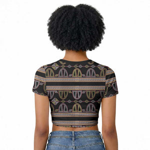 Cameroon Raglan Cropped T shirt Toghu Pattern Heritage