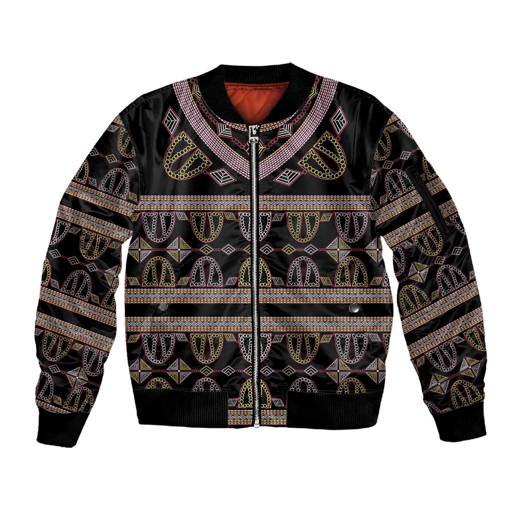 Cameroon Sleeve Zip Bomber Jacket Toghu Pattern Heritage