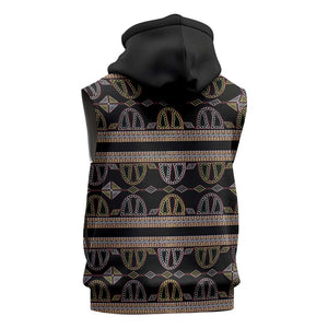 Cameroon Sleeveless Zip Hoodie Toghu Pattern Heritage
