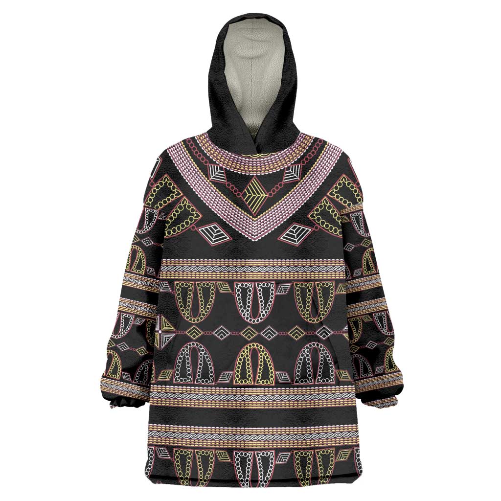 Cameroon Wearable Blanket Hoodie Toghu Pattern Heritage