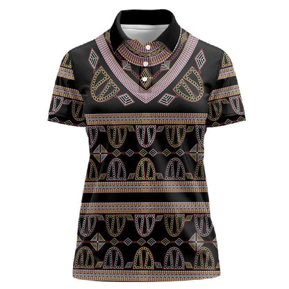 Cameroon Women Polo Shirt Toghu Pattern Heritage