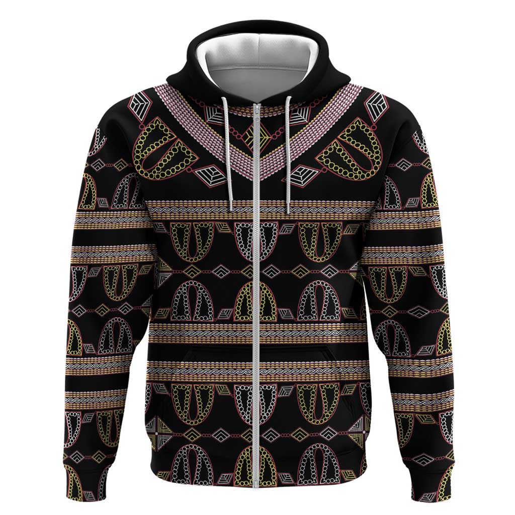 Cameroon Zip Hoodie Toghu Pattern Heritage