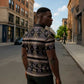 Cameroon Zipper Polo Shirt Toghu Pattern Heritage