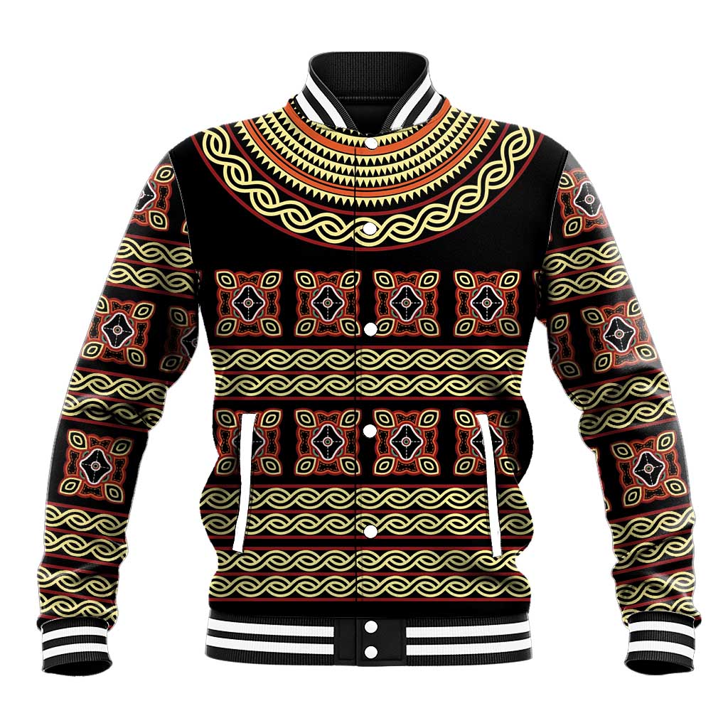 Cameroon Traditional Pattern Baseball Jacket Bamenda Royal Toghu