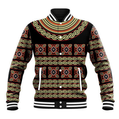 Cameroon Traditional Pattern Baseball Jacket Bamenda Royal Toghu