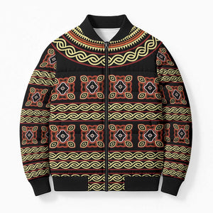 Cameroon Traditional Pattern Bomber Puffer Jacket Bamenda Royal Toghu