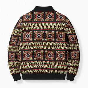 Cameroon Traditional Pattern Bomber Puffer Jacket Bamenda Royal Toghu